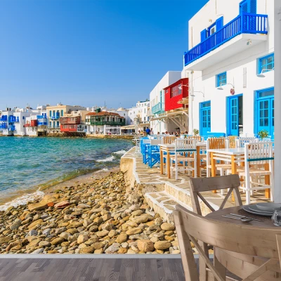 Fototapet 3D Orase Fara Imbinari - Peisaj Grecia Premier Decor