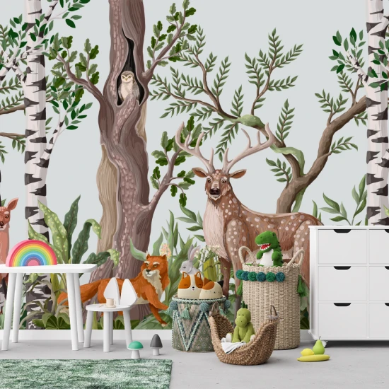 Fototapet 3D Living si dormitor - Adăpost în Pădurea Fermecată