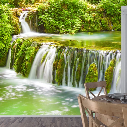 Fototapet 3D Living si Dormitor - Cascadă