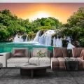 Fototapet 3D Living si Dormitor - Cascadă In Padure