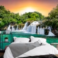 Fototapet 3D Living si Dormitor - Cascadă In Padure