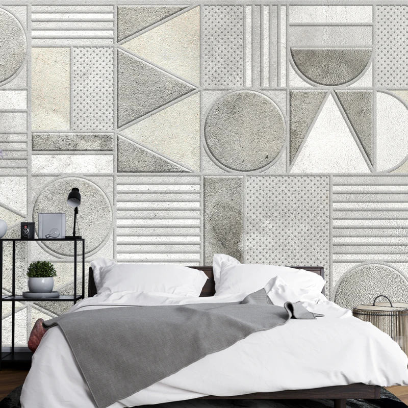 Fototapet 3D Living si Dormitor - Contrast Geometric