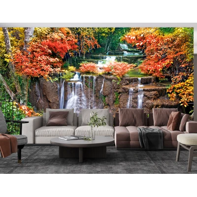 Fototapet 3D Padure si Cascadă Premier Decor