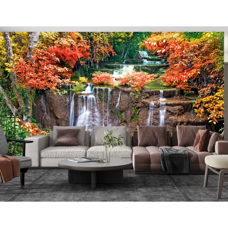 Fototapet 3D Padure si Cascadă Premier Decor