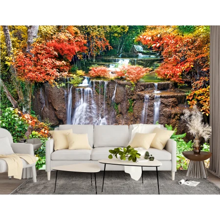 Fototapet 3D Padure si Cascadă Premier Decor