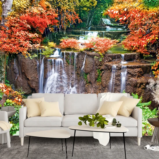 Fototapet 3D Padure si Cascadă Fototapet 3D Padure si Cascadă