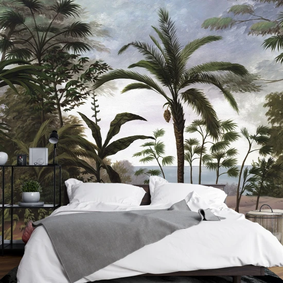 Fototapet 3D Tropical Padure si Frunze pentru Dormitor Living