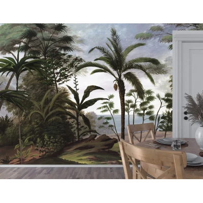 Fototapet 3D Tropical Padure si Frunze pentru Dormitor Living Premier Decor