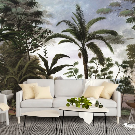 Fototapet 3D Tropical Padure si Frunze pentru Dormitor Living