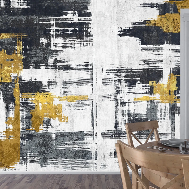 Fototapet Alb,Negru cu Auriu - Black, White & Gold