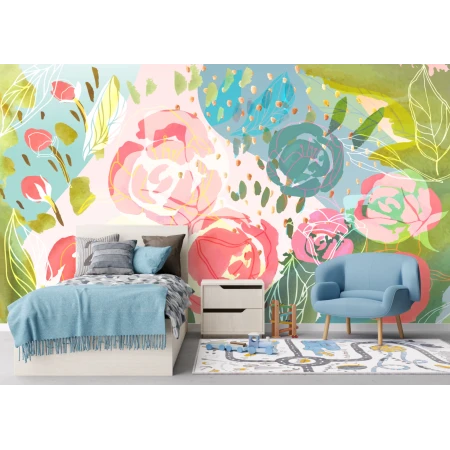 Fototapet fara imbinari Flower Waltz Premier Decor