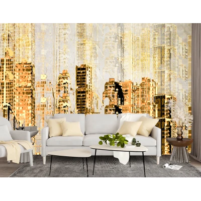Fototapet Dintr-o Bucata Abstract Oraș 3D - Decor Modern Premier Decor