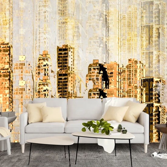 Fototapet Dintr-o Bucata Abstract Oraș 3D - Decor Modern