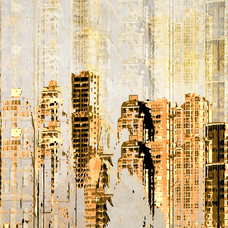 Fototapet Dintr-o Bucata Abstract Oraș 3D - Decor Modern