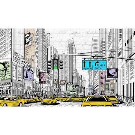 Fototapet fara imbinari Drawing City Color Premier Decor