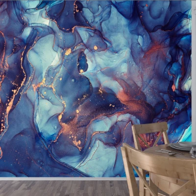 Fototapet fara imbinari Dream Galaxy Fluid Art Gold Premier Decor