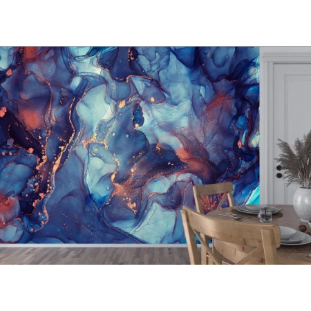 Fototapet fara imbinari Dream Galaxy Fluid Art Gold