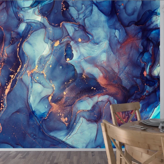 Fototapet fara imbinari Dream Galaxy Fluid Art Gold