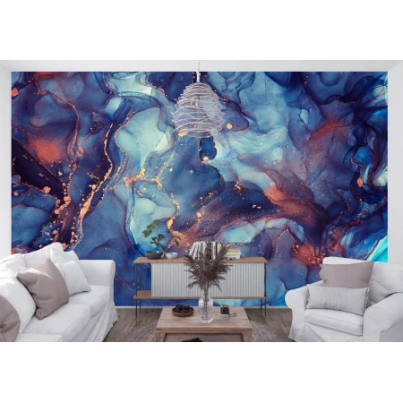 Fototapet fara imbinari Dream Galaxy Fluid Art Gold