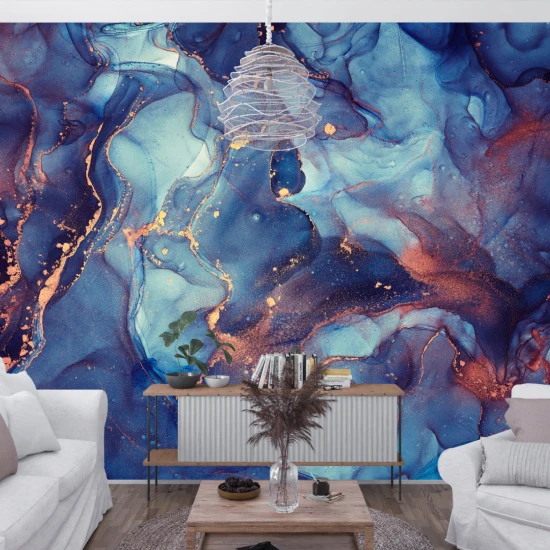 Fototapet fara imbinari Dream Galaxy Fluid Art Gold