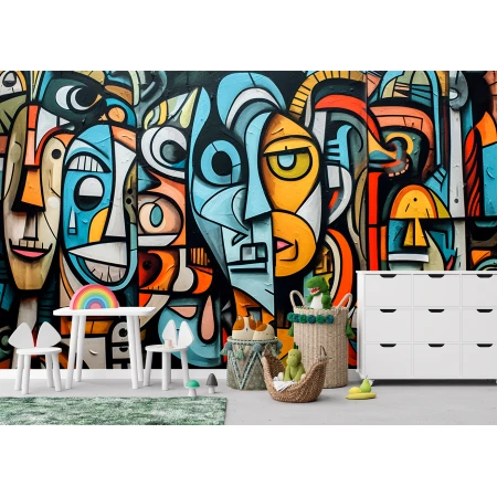 Fototapet fara imbinari graffiti colorat abstract Premier Decor