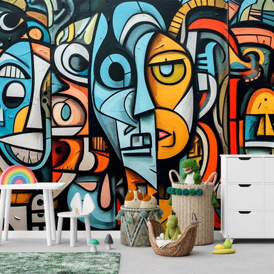 Fototapet fara imbinari graffiti colorat abstract