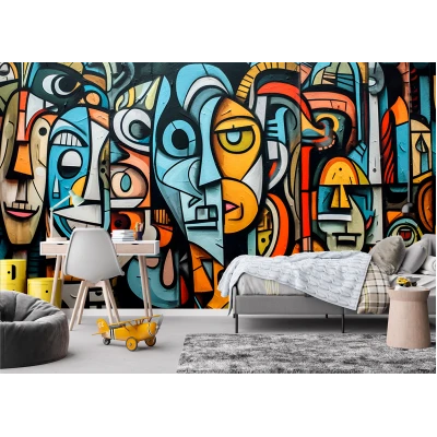 Fototapet fara imbinari graffiti colorat abstract Premier Decor