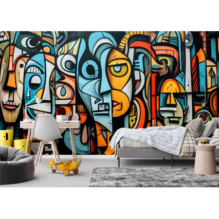 Fototapet fara imbinari graffiti colorat abstract Premier Decor