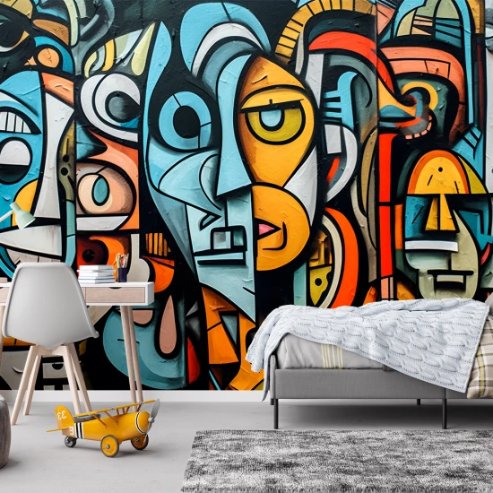 Fototapet fara imbinari graffiti colorat abstract