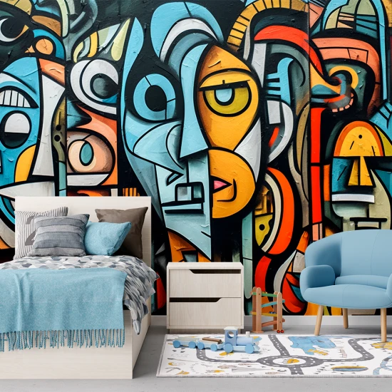 Fototapet fara imbinari graffiti colorat abstract