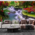 Fototapet Fara Imbinai 3D Pisaj Cascada Living si Dormitor