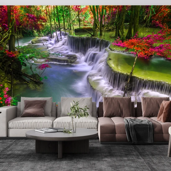 Fototapet Fara Imbinai 3D Pisaj Cascada Living si Dormitor