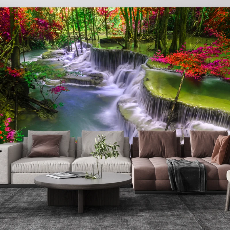 Fototapet Fara Imbinai 3D Pisaj Cascada Living si Dormitor