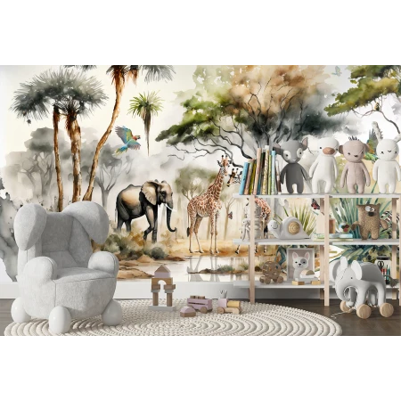 Fototapet fara Imbinari Animale In Acuarela Premier Decor