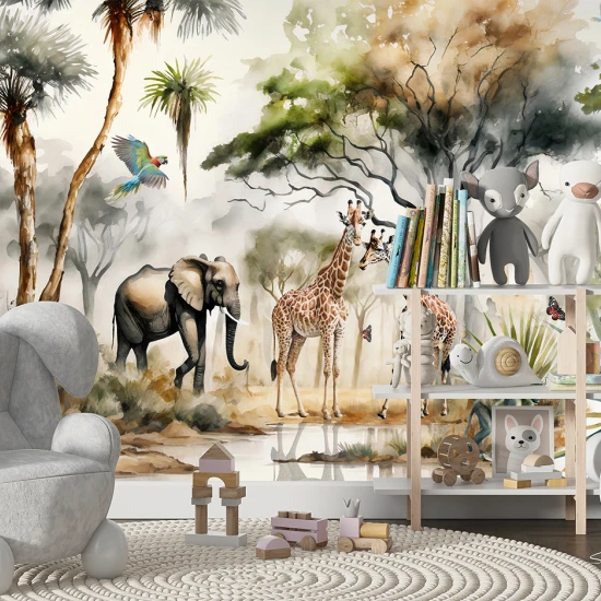 Fototapet fara Imbinari Animale In Acuarela