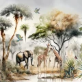 Fototapet fara Imbinari Animale In Acuarela