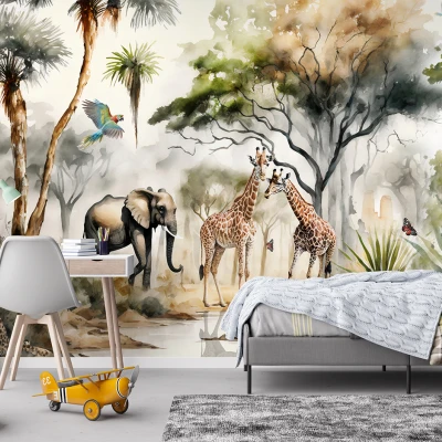 Fototapet fara Imbinari Animale In Acuarela Premier Decor