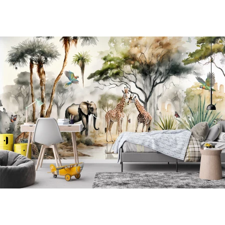 Fototapet fara Imbinari Animale In Acuarela Premier Decor