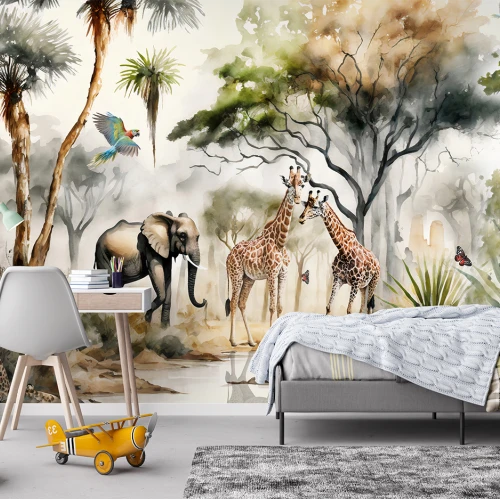 Fototapet fara Imbinari Animale In Acuarela