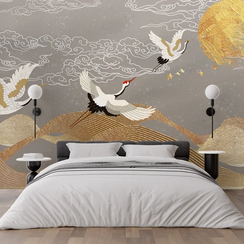 Fototapet fara Imbinari Apus Abstract Pasari