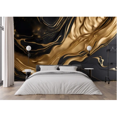 Fototapet Aur Lichid Abstract - Lux și Modernism pentru Living și Dormitor Premier Decor