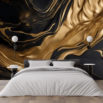 Fototapet Aur Lichid Abstract - Lux și Modernism pentru Living și Dormitor Premier Decor