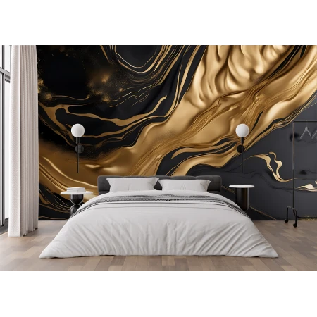 Fototapet Aur Lichid Abstract - Lux și Modernism pentru Living și Dormitor Premier Decor