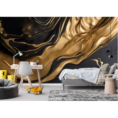 Fototapet Aur Lichid Abstract - Lux și Modernism pentru Living și Dormitor Premier Decor