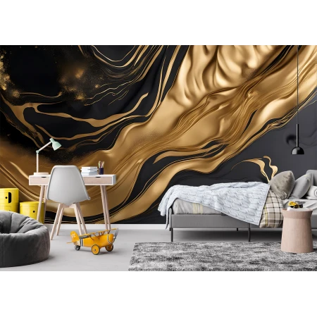 Fototapet Aur Lichid Abstract - Lux și Modernism pentru Living și Dormitor Premier Decor