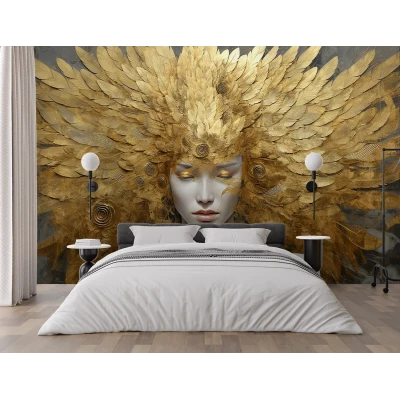 Fototapet Fara Imbinari Auriu - Zeita Soarelui - Living si Dormitor Premier Decor