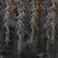 Fototapet fara imbinari Black and Gold Leaves