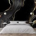 Fototapet Black and Gold Marble - Eleganță Dinamică pentru Interioare rafinate