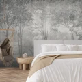 Fototapet fara imbinari Black and White Forest