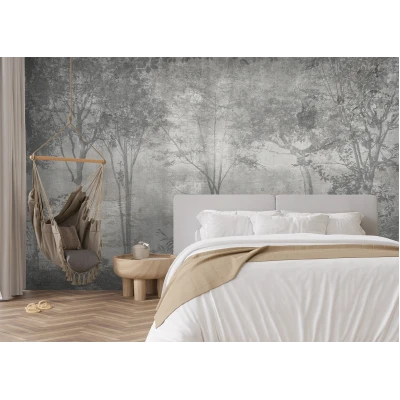 Fototapet fara imbinari Black and White Forest Premier Decor